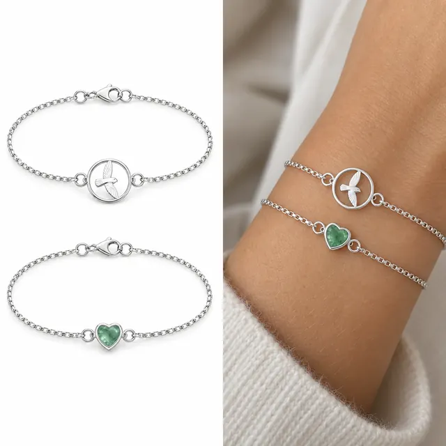 Kit 2 pulseiras Espírito Santo em Prata 925